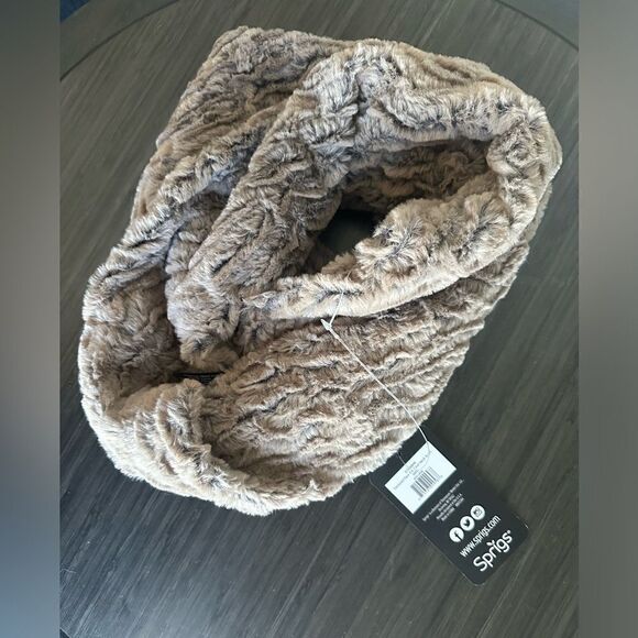 Textured faux fur (mink) cowl neck scarf - Picture 1 of 7